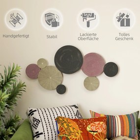 Σετ Διακόσμησης Τοίχων Design Disc, 8 Μεταλλικοί Δίσκοι, Ευέλικτο, Πολύχρωμο