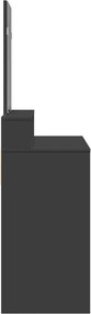 vidaXL Μπουντουάρ με Καθρέφτη Μαύρο 80x41x144,5 εκ.