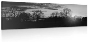 Εικόνα ενός όμορφου ηλιοβασιλέματος σε ασπρόμαυρο - 135x45