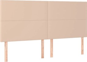 vidaXL Κρεβάτι Boxspring Στρώμα&amp;LED Καπουτσίνο 160x200 εκ. Συνθ. Δέρμα