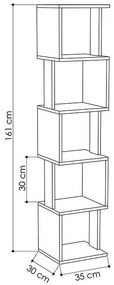 Βιβλιοθήκη Piri Megapap από μελαμίνη χρώμα λευκό 35x30x161εκ.