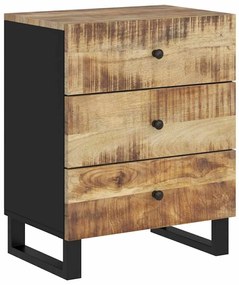 vidaXL Κομοδίνο 50x33x62 εκ. Μασίφ Ξύλο Μάνγκο &amp; Επεξεργασμένο Ξύλο