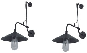 WL111064 (x2) Dim Packet Metal black adjustable wall lamp+ HOMELIGHTING 77-8862