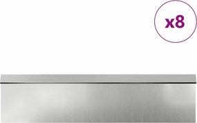 vidaXL Φράχτες με σαλιγκάρια 12 pcs Ασημί Επικαλυμμένος Χάλυβας