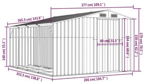 Αποθήκη Κήπου Πράσινη 277x365,5x179 εκ. από Γαλβανισμένο Ατσάλι - Πράσινο