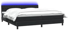 Κρεβάτι Boxspring με Στρώμα Μαύρο 180x210 εκ. Βελούδινο - Μαύρο