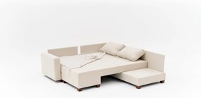 Corner Sofa-Bed Aly Arzilla Right - Cream Cream