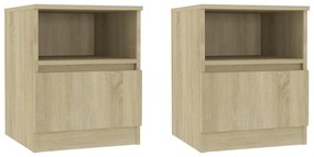vidaXL Κομοδίνα 2 τεμ. Sonoma Δρυς 40 x 40 x 50 εκ. από Επεξ. Ξύλο