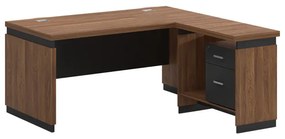 Intrahome Γραφείο επαγγελματικό αναστρέψιμο Oscar Intrahome μελαμίνη σε καρυδί-ανθρακί απόχρωση 160x160x76εκ | SKU: INTRAPA-357111129