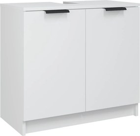 vidaXL Ντουλάπι Μπάνιου Λευκό 64,5 x 33,5 x 59 εκ. Επεξεργασμένο Ξύλο