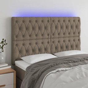 Κεφαλάρι Κρεβατιού LED Taupe 160x7x118/128 εκ. Υφασμάτινο