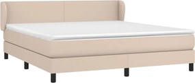 vidaXL Κρεβάτι Boxspring με Στρώμα Καπουτσίνο 180x200 εκ. Συνθ. Δέρμα