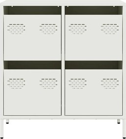vidaXL Ντουλάπι Λευκό 68x39x73,5 εκ. από Χάλυβα Ψυχρής Έλασης