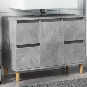 VidaXL Ντουλάπι Νιπτήρα Γκρι Σκυρ. 80 x 33 x 60 εκ. Επεξεργασμένο Ξύλο