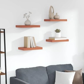 vidaXL Ράφι Τοίχου 4 pcs Κόκκινο 40 x 23,5 x 4 εκ Επεξεργασμένο ξύλο