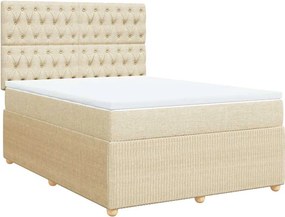 vidaXL Κρεβάτι Boxspring με Στρώμα Κρεμ 160x200 εκ. Υφασμάτινο