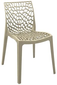 Καρέκλα στοιβαζόμενη Hush pakoworld pp σε cappuccino απόχρωση 50x57x81εκ