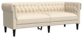 vidaXL Καναπές Τριθέσιος Chesterfield Λινό