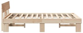 vidaXL Σκελετός Κρεβατιού Καφέ 120 x 190 cm Μασίφ ξύλο πεύκου