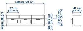 BRIMNES/BURHULT σύνθεση αποθήκευσης TV, 338x41x190 cm 593.986.73