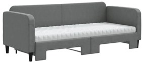 vidaXL Καναπές Κρεβάτι Συρόμενος Σκούρο γκρι 80x200 εκ Ύφασμα Στρώματα