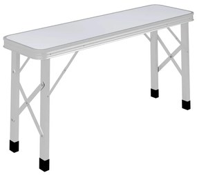 Τραπέζι Κάμπινγκ Πτυσσόμενο με 2 Πάγκους Λευκό Αλουμινίου - Λευκό