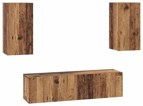 vidaXL Σετ επίπλου τηλεόρασης 4 pcs Παλαιό ξύλο 60 x 30 x 30 cm