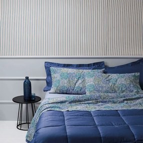 Σεντόνια Pepe B1 9196712 Σετ 4τμχ Blue Zucchi Υπέρδιπλo 175x200cm 100% Βαμβάκι