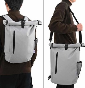 vidaXL Τσάντα Ποδηλάτου Γκρι 31 x 13 x 58 εκ Πολυεστέρας