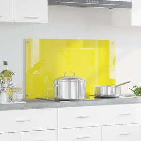 vidaXL Πίσω Πάνελ Κουζίνας Κίτρινο 90 x 50 x 0.6 εκ. σκληρυμένο γυαλί