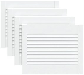 vidaXL Πορτάκια με Περσίδες 4 Τεμ. Λευκά 39,5x49,4εκ Μασίφ Ξύλο Πεύκου