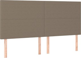 vidaXL Κρεβάτι Boxspring με Στρώμα Taupe 160x200 εκ. Υφασμάτινο