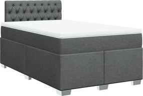 vidaXL Κρεβάτι Boxspring με Στρώμα Σκούρο Γκρι 120x190 εκ Υφασμάτινο