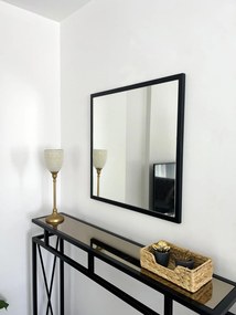 Stewehome Καθρέφτης Μαύρο Μεταλλικό Πλαίσιο 60x60 cm