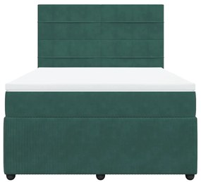 ΚΡΕΒΑΤΙ BOXSPRING ΜΕ ΣΤΡΩΜΑ ΣΚΟΥΡΟ ΠΡΑΣΙΝΟ 160X200ΕΚ. ΒΕΛΟΥΔΙΝΟ 3292385