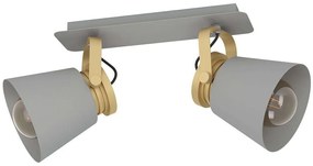 Φωτιστικό Οροφής - Πλαφονιέρα Twicken 43836 37x20,5x17,5cm 2xΕ27 40W Grey-Gold Eglo Steel
