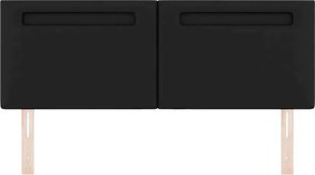 vidaXL LED κεφαλάρι Μαύρο 160 cm Τεχνητό Δέρμα