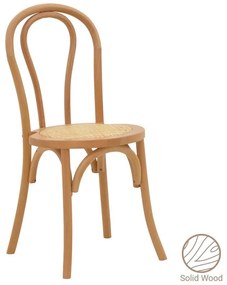 Chair Azhel natural beech wood-natural rattan seat 41x50x89cm 41x50x86 εκ.