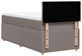 Κρεβάτι Boxspring με Στρώμα Taupe 80x200 εκ. Υφασμάτινο - Μπεζ-Γκρι