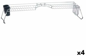 Επεκτάσιμο Στραγγιστήρι Πιάτων για Νεροχύτη Kinvara Μαύρο Ασημί 44 x 11 x 16 cm (4 Μονάδες)