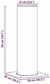 vidaXL Επέκταση Κεφαλής Καμινάδας Ασημί 26 x 26 x 50 εκ.