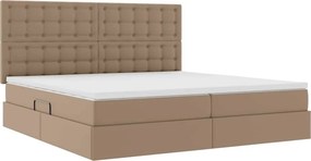 vidaXL Κρεβάτι Αποθήκης Καπουτσίνο 200 x 200 cm Τεχνητό Δέρμα