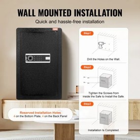 VEVOR Single Door 4.0 cu.ft Safe Box with Key Lock &amp; Password LED Light Black