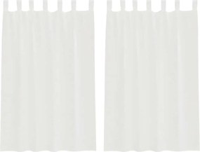 vidaXL Κουρτίνες Voile με βρόχους 2 τεμάχια Λευκό 140x175 cm