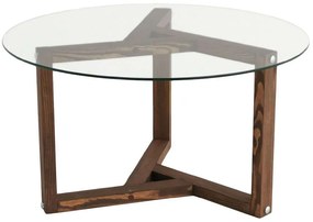 Τραπέζι Σαλονιού Miro 552NOS1412 75x75x40cm Clear-Walnut