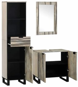vidaXL Σετ Επίπλων Μπάνιου με συρτάρι 3 pcs Λευκό 38 x 33 x 160 εκ.