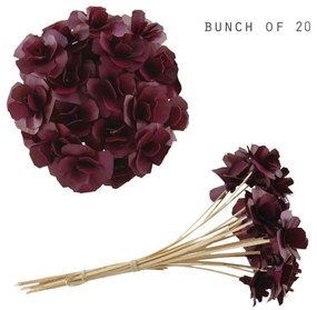 Διακοσμητικά Λουλούδια Σε Μπουκέτο EI1442 26x14x15cm Purple Ξύλο