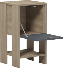 Κομοδίνο Reppo pakoworld sonoma-ανθρακί 30x30x55εκ