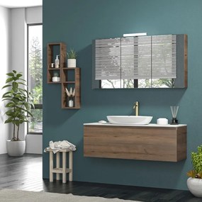 Karag Space 120 Brooklyn Brown  MDF - Σετ Επίπλου Μπάνιου