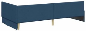 vidaXL Κρεβάτι Γωνίας Μπλε 90 x 190 cm Ύφασμα και Έργο ξύλου